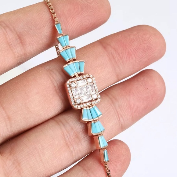 bedouinjewels Jewelry - ⭕️SOLD⭕️Rose Gold Turquoise Topaz Bracelet 925